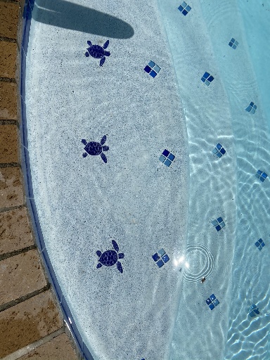 Tile and finish detail on tanning ledge